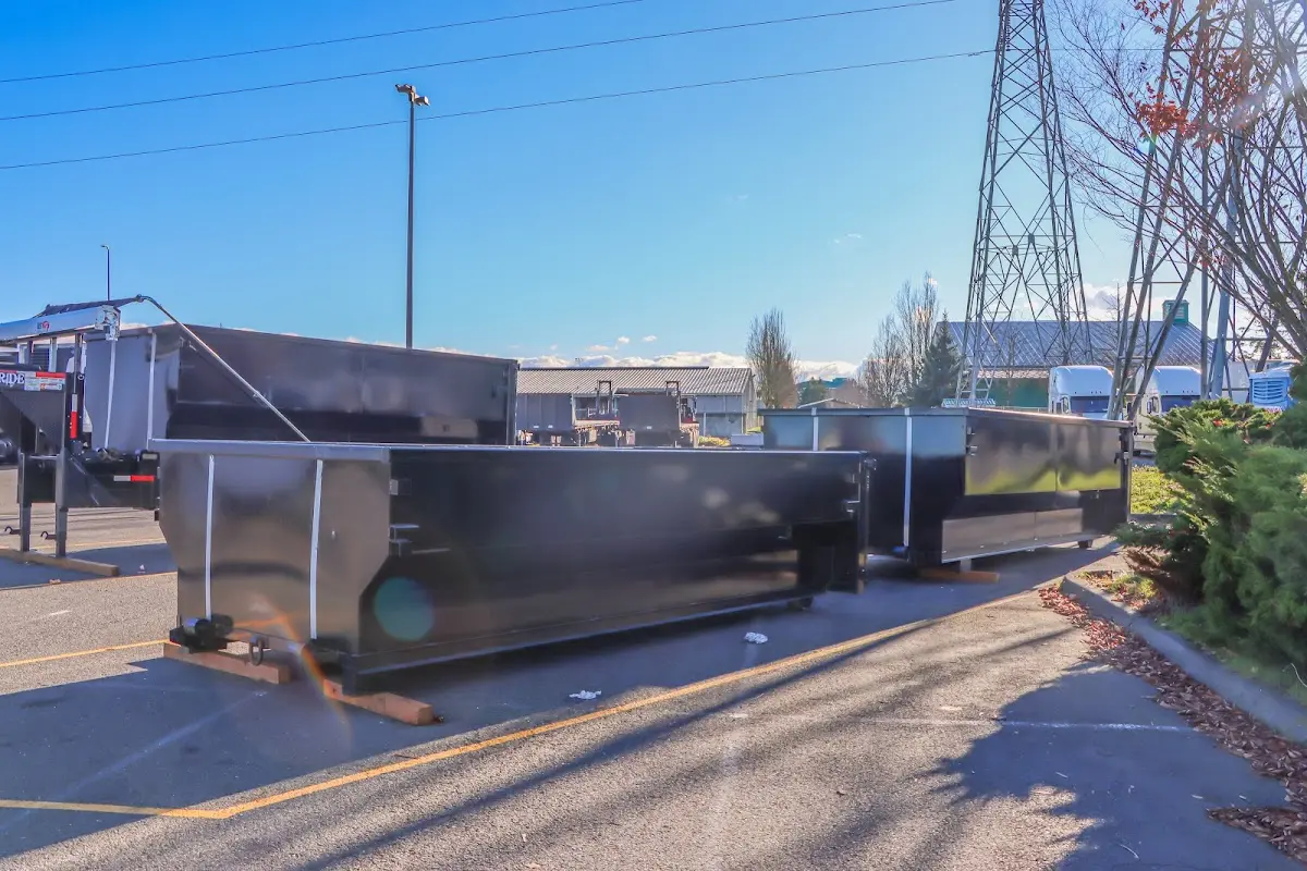 Roll-off dumpster ready for waste disposal at job site for 30 Yard Dumpster Rental in Belmar